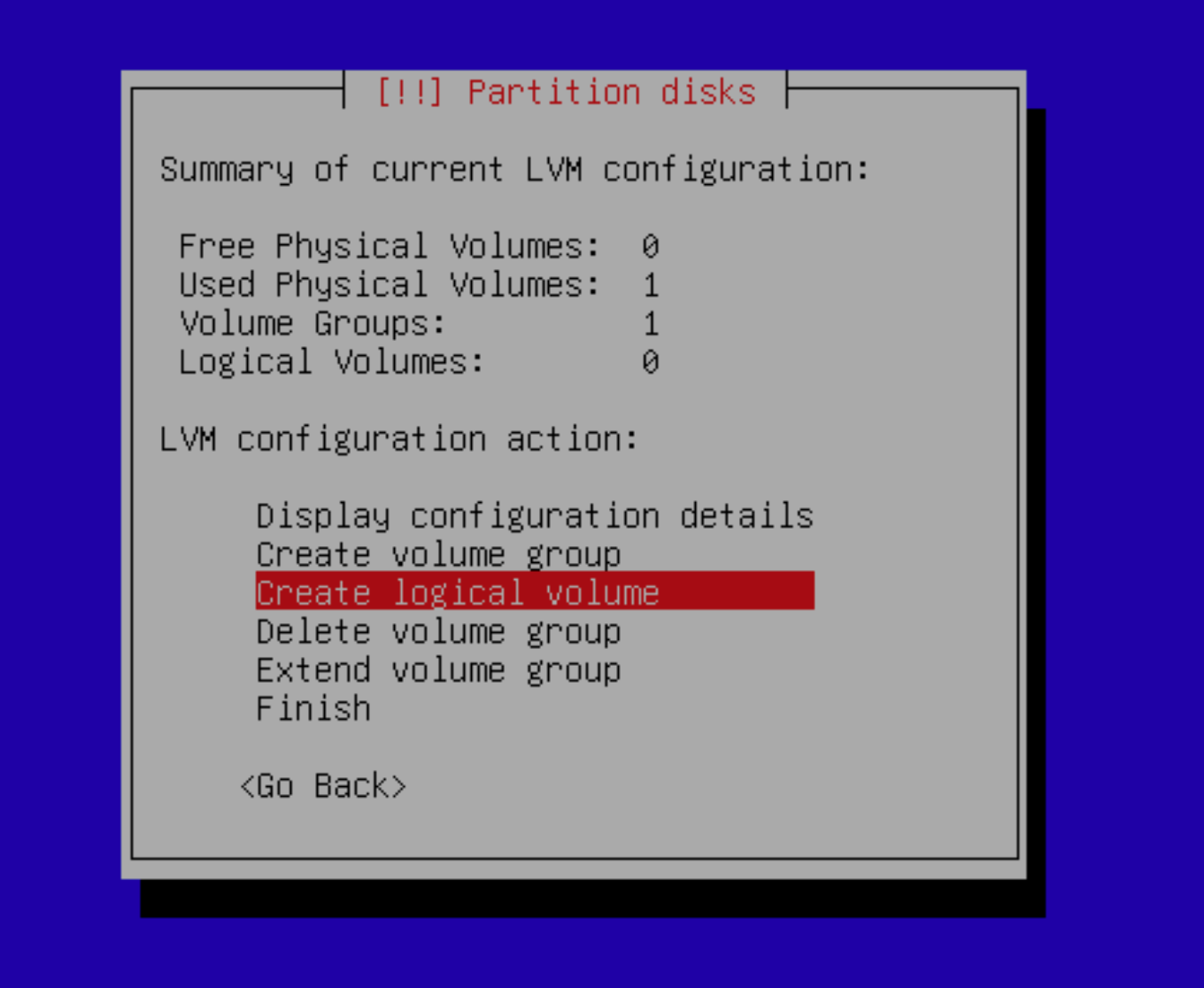 partition start screen
