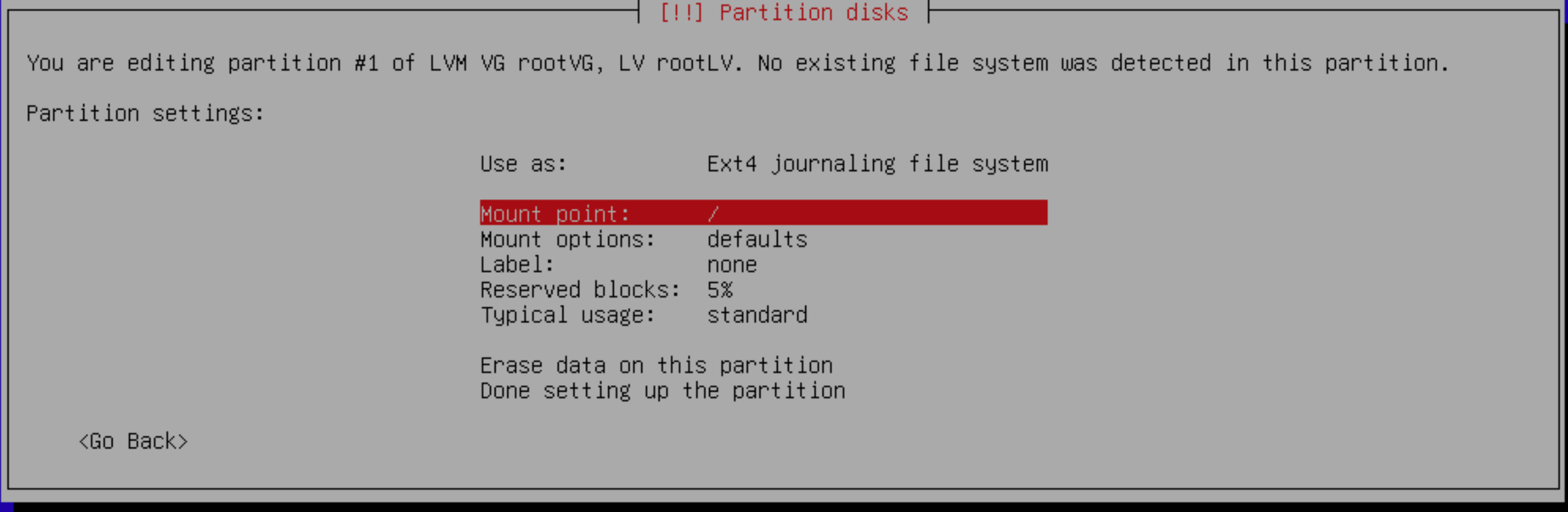 partition start screen